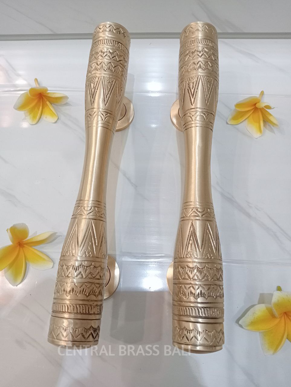 Egypt Gold polished door handles Pair (30 cm)