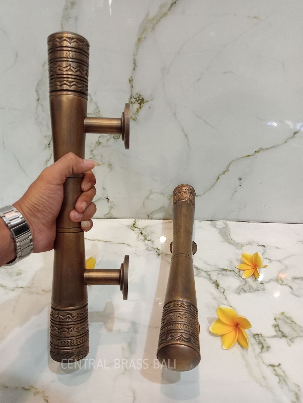 2x pcs 40 cm solid brass door handle | Brass door pull | Vintage Door Handle| Antique Handle | main entry door handle, brass door handle