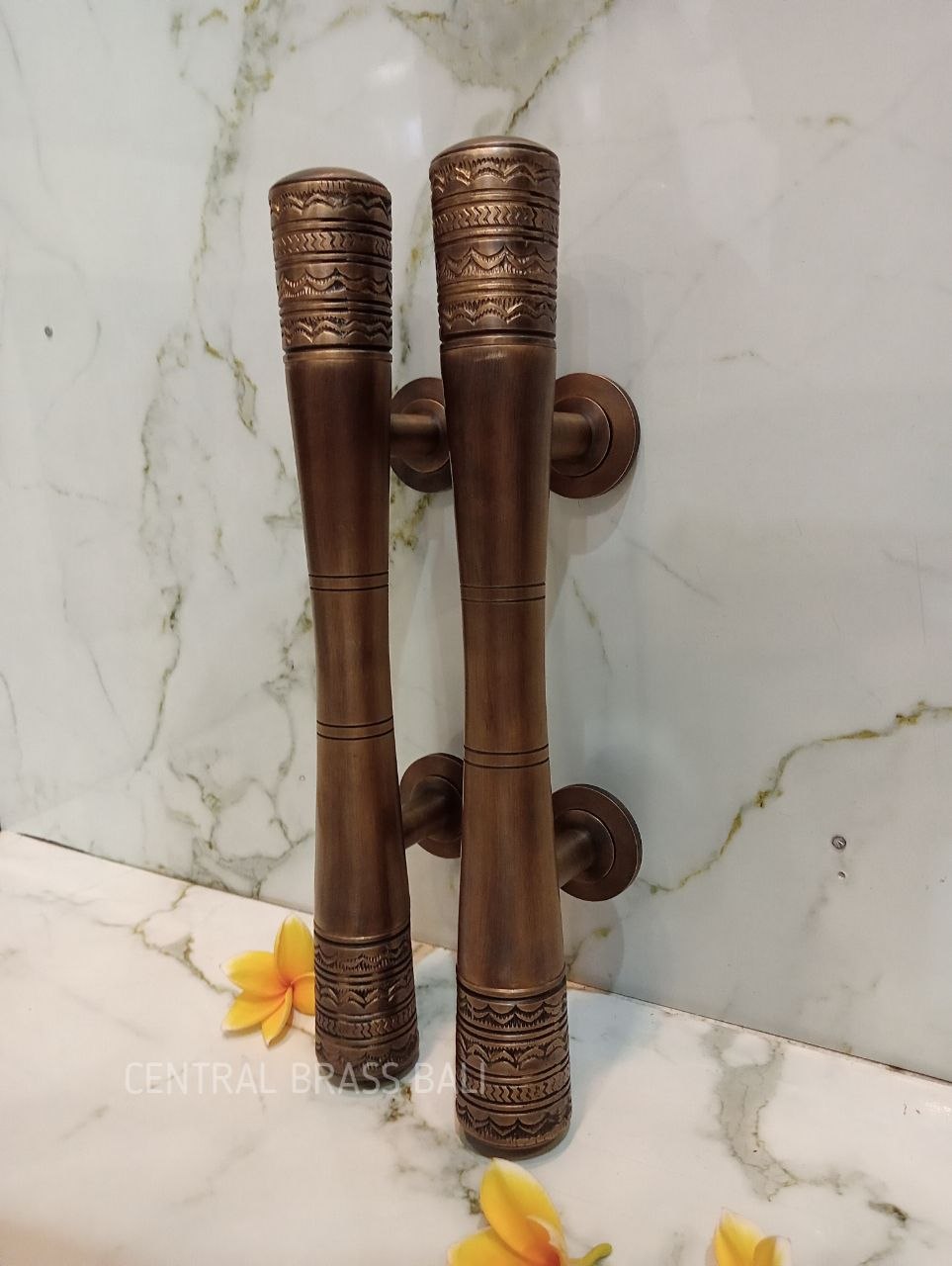 2x pcs 40 cm solid brass door handle | Brass door pull | Vintage Door Handle| Antique Handle | main entry door handle, brass door handle