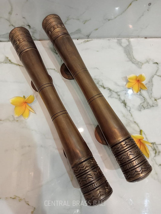 2x pcs 40 cm solid brass door handle | Brass door pull | Vintage Door Handle| Antique Handle | main entry door handle, brass door handle