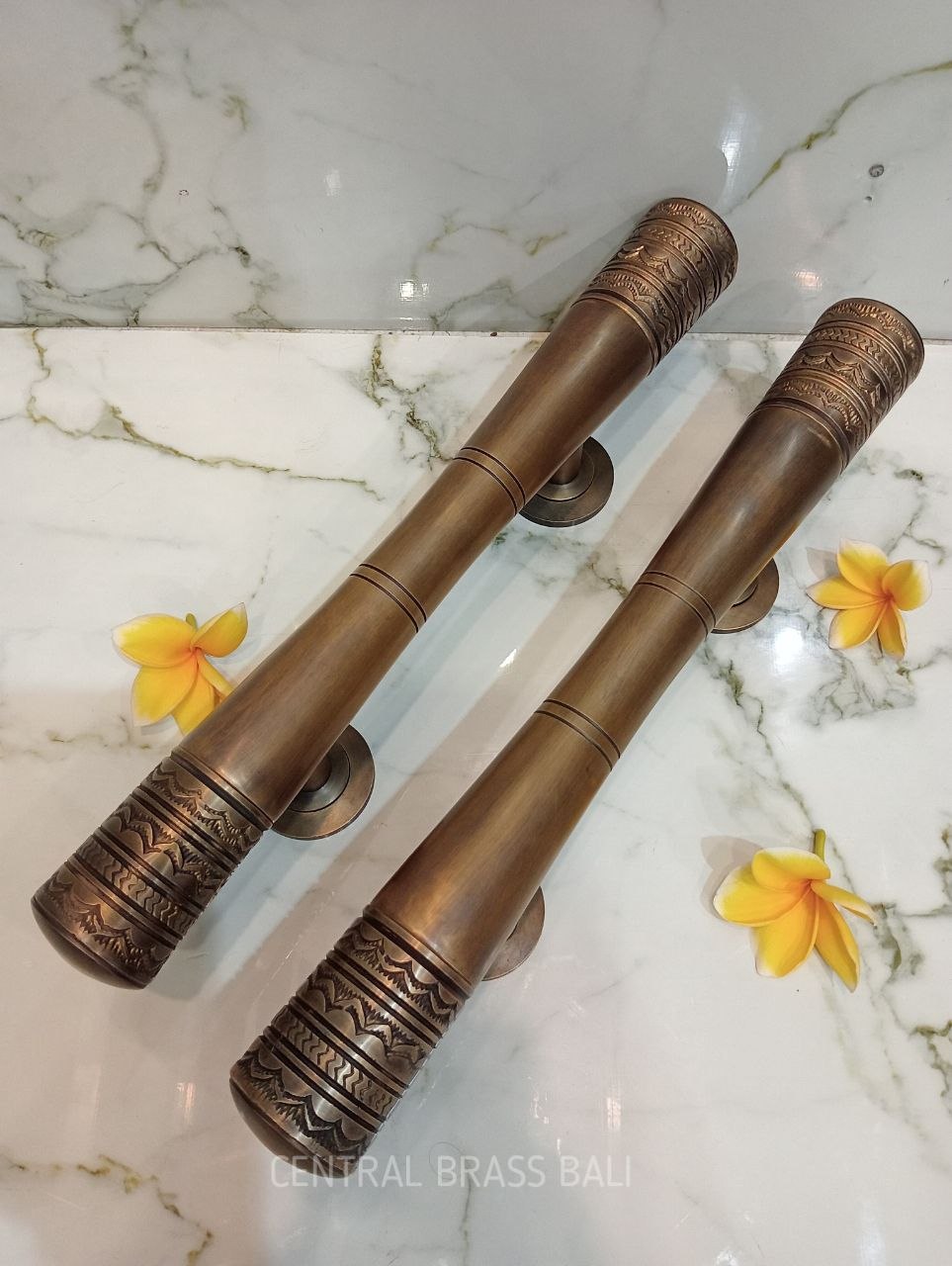 2x pcs 40 cm solid brass door handle | Brass door pull | Vintage Door Handle| Antique Handle | main entry door handle, brass door handle