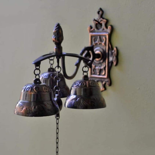 Vintage Solid Brass 3-Bell Door Chime | Shopkeeper Bell