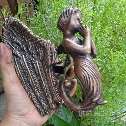 Handmade Vintage Style Guardian Angel Design Brass Door Knocker | Unique Home Decor