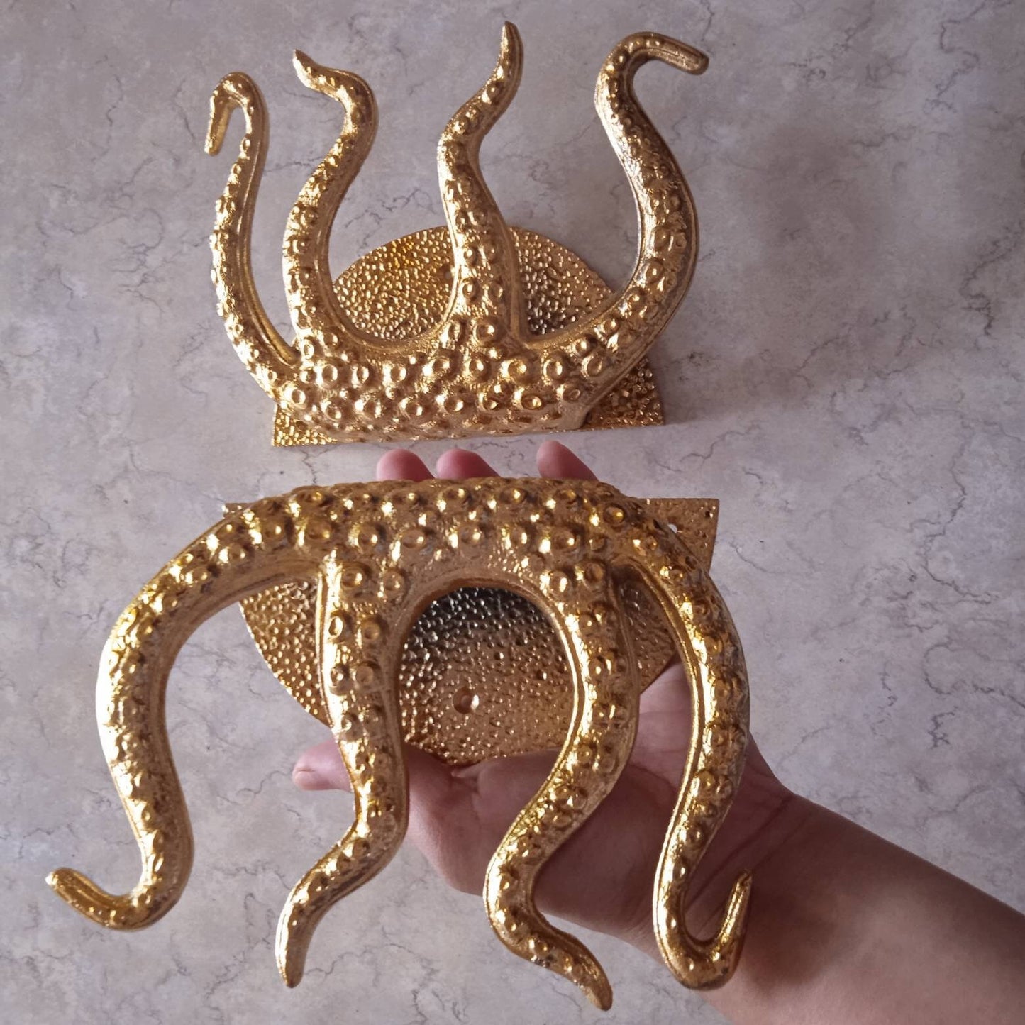 Octopus Brass Door Pull Handle | Nautical Kraken Door Handle | Coastal Entry Door Pull | Ocean Inspired Marine Hardware