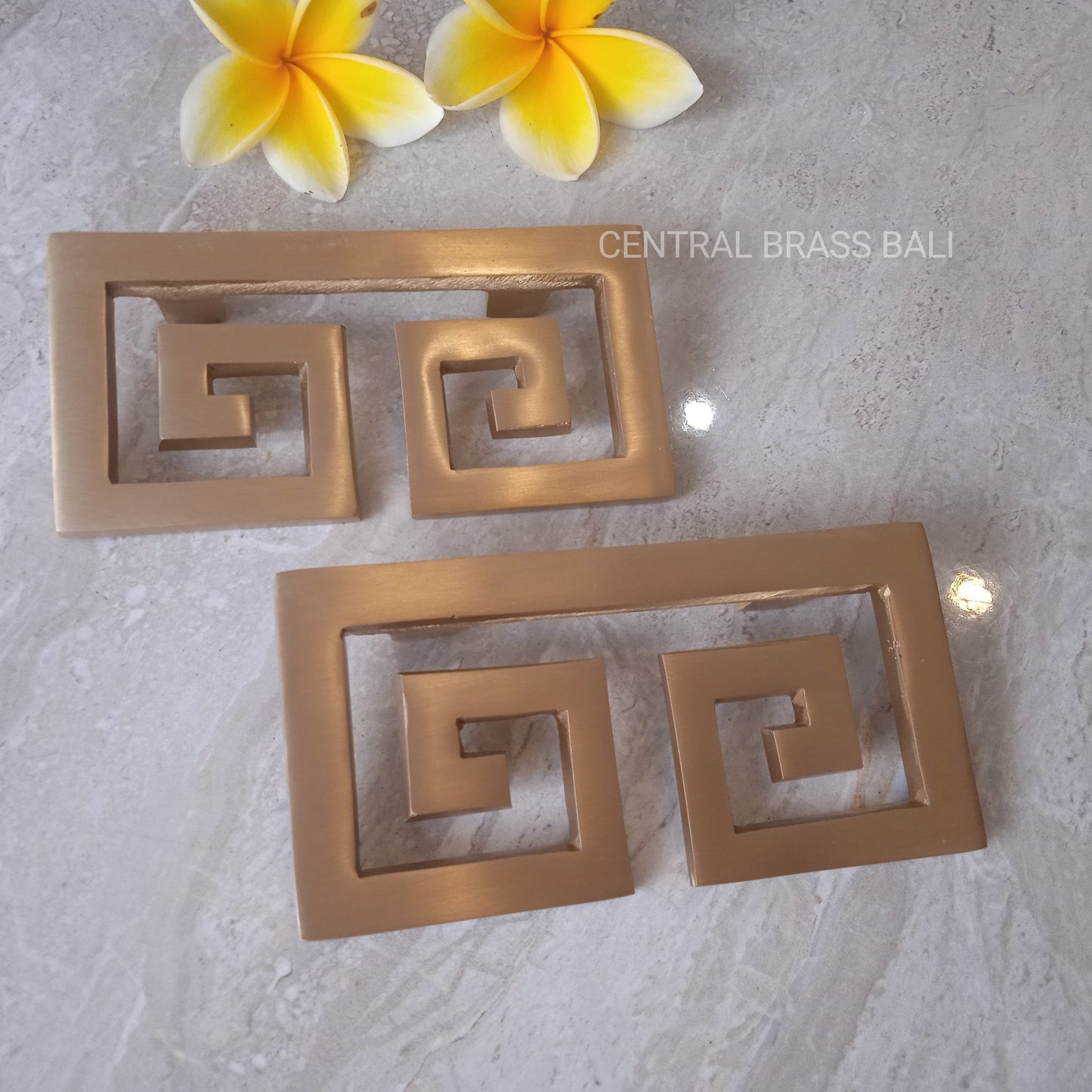4 pcs Rectangular Brass D Pull Handle, Kitchen Cabinet Hardware