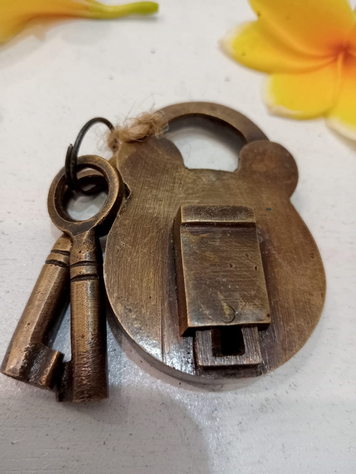 Vintage Small Classic old PADLOCK Solid Brass Antique Safe Key Working Lock