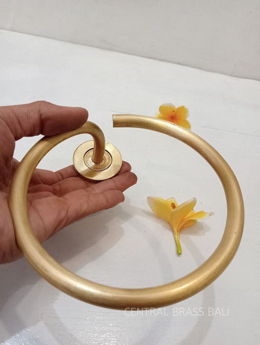 Gold Brass Towel Ring Holder, Solid Brass Bathroom Towel Ring, Modern Luxury Wall Mounted Towel Holder, Vintage Bathroom Decor