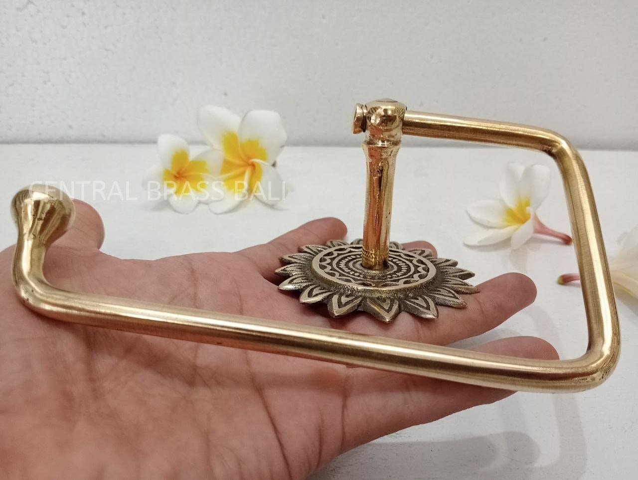 2x Sunflower Solid Brass Toilet Paper Holder, Hand Towel Hanger, Antique Finish