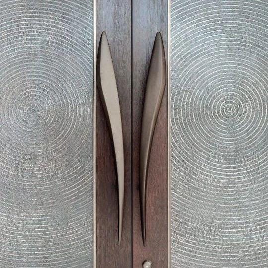 Brass Curved Door Handle, Entry Door Pull (Pair)