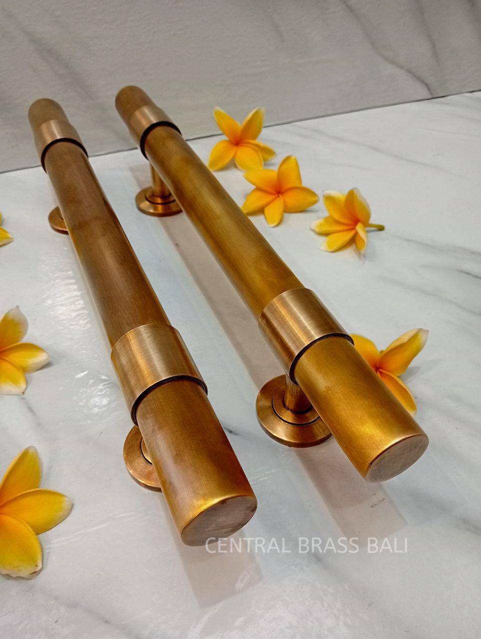 set of 2 Pcs, Antique Brass Door Handles | 40cm Vintage Door Pulls