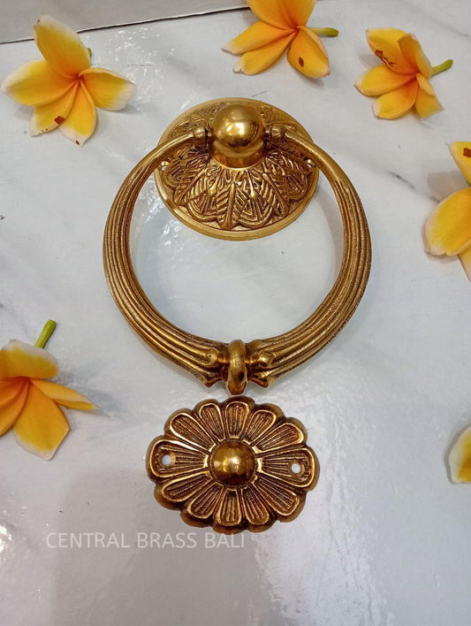 Vintage Flower Brass Door Knocker | Home Accent Decor