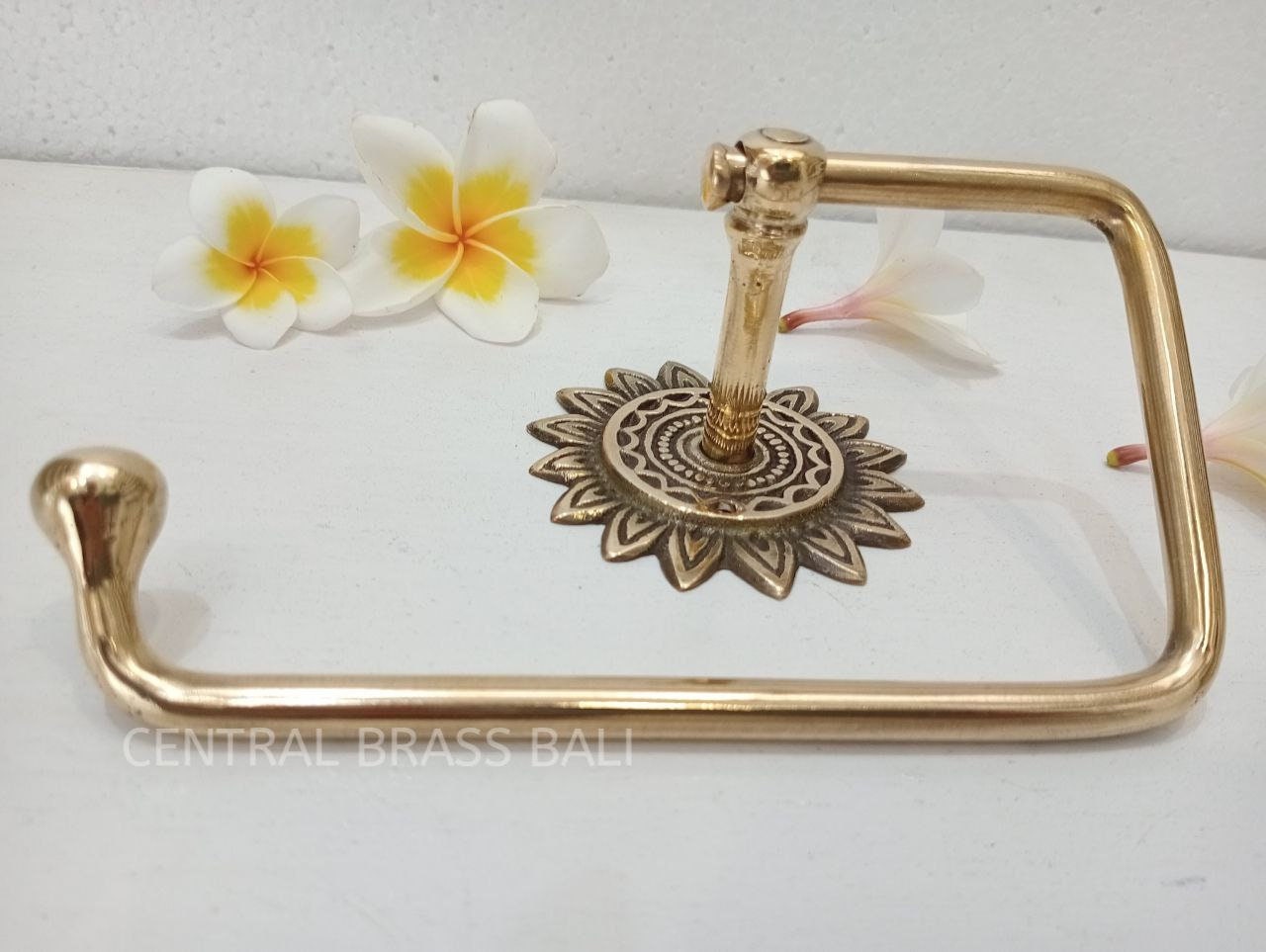 2x Sunflower Solid Brass Toilet Paper Holder, Hand Towel Hanger, Antique Finish