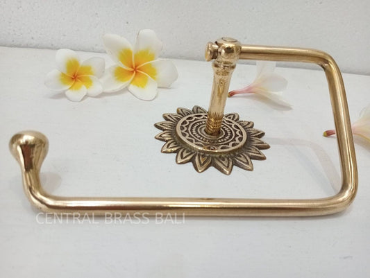 2x Sunflower Solid Brass Toilet Paper Holder, Hand Towel Hanger, Antique Finish