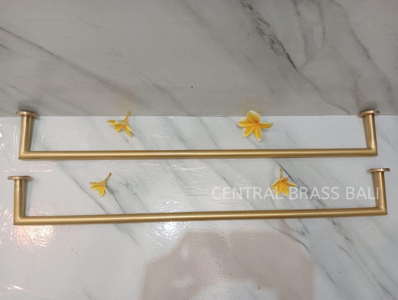 2X Minimalist Solid Brass Towel Holder, Loo Roll Hanger