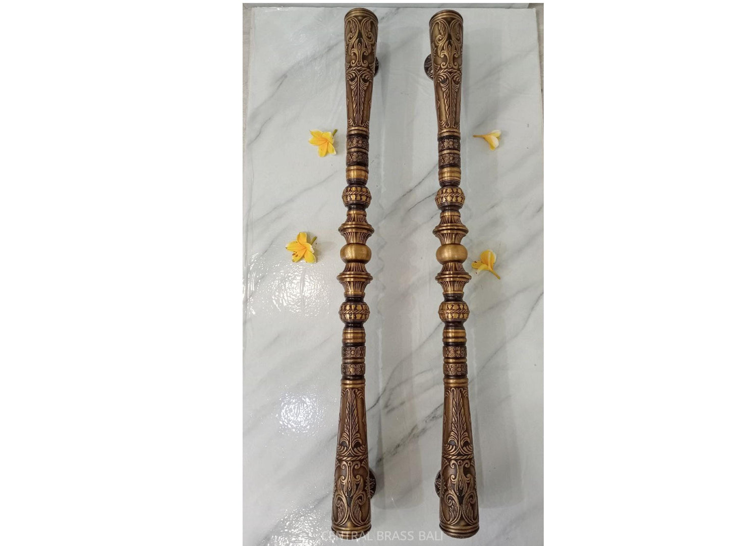 Vintage Brass Door Handle | 39.37" Long Pull, Main Entry