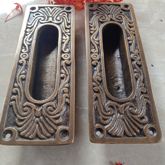 set of 4 pcs Solid Brass Sliding Door Pull | Cabinet Drawer Handle