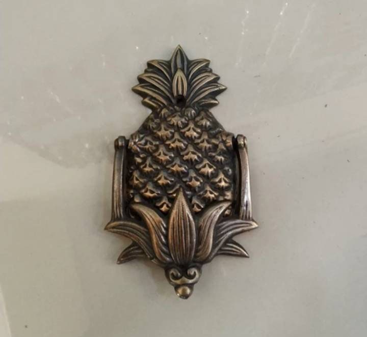 Set of 2 Vintage Brass Pineapple Door Knockers | 5.90" Height