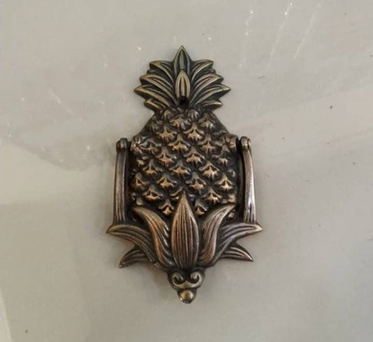 Set of 2 Vintage Brass Pineapple Door Knockers | 5.90" Height