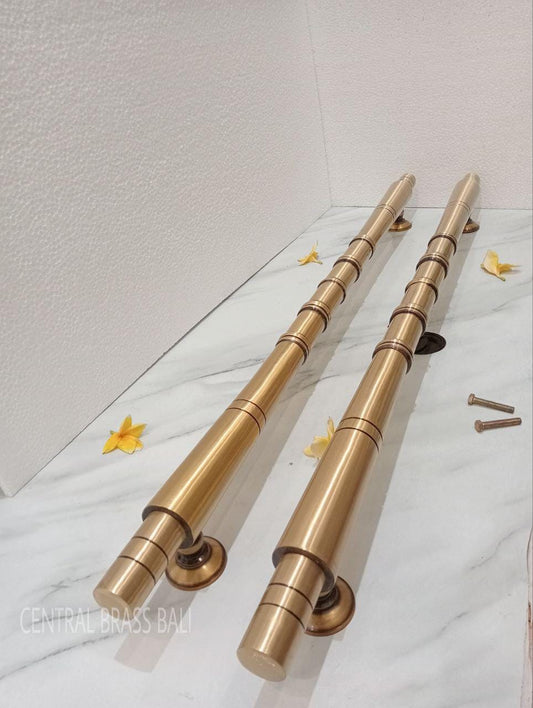 Brass Bamboo Style Door Pull Handle, Entry Door, 110cm (2pcs)