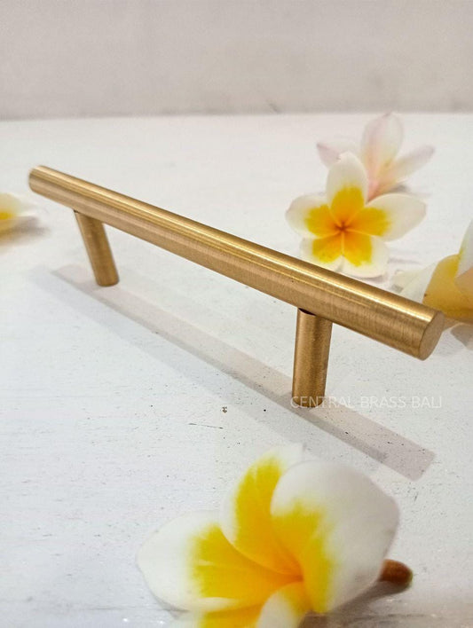 4 pcs Brushed Brass Cabinet Handles, Wavy Drawer Pulls