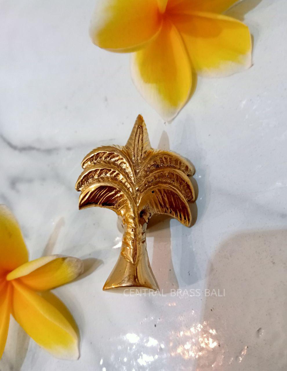 Set of 10 Palm Brass Knobs | Tropical Decor, Solid Brass