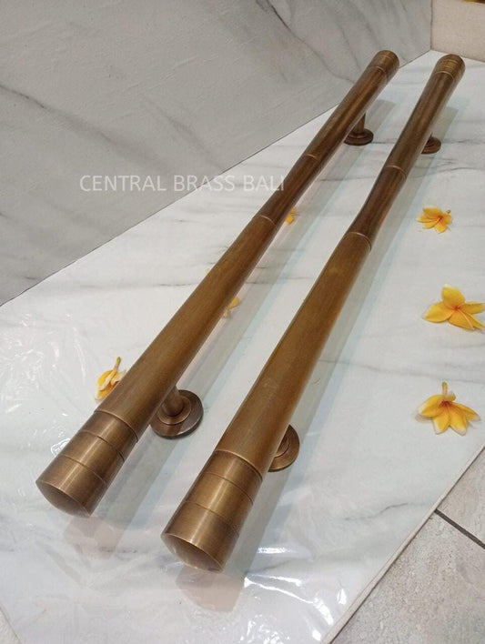 Pair of 35.43" Vintage Solid Brass Door Handles, Large Entry Door Pulls, Luxury Front Door Hardware for main Doors 90cm