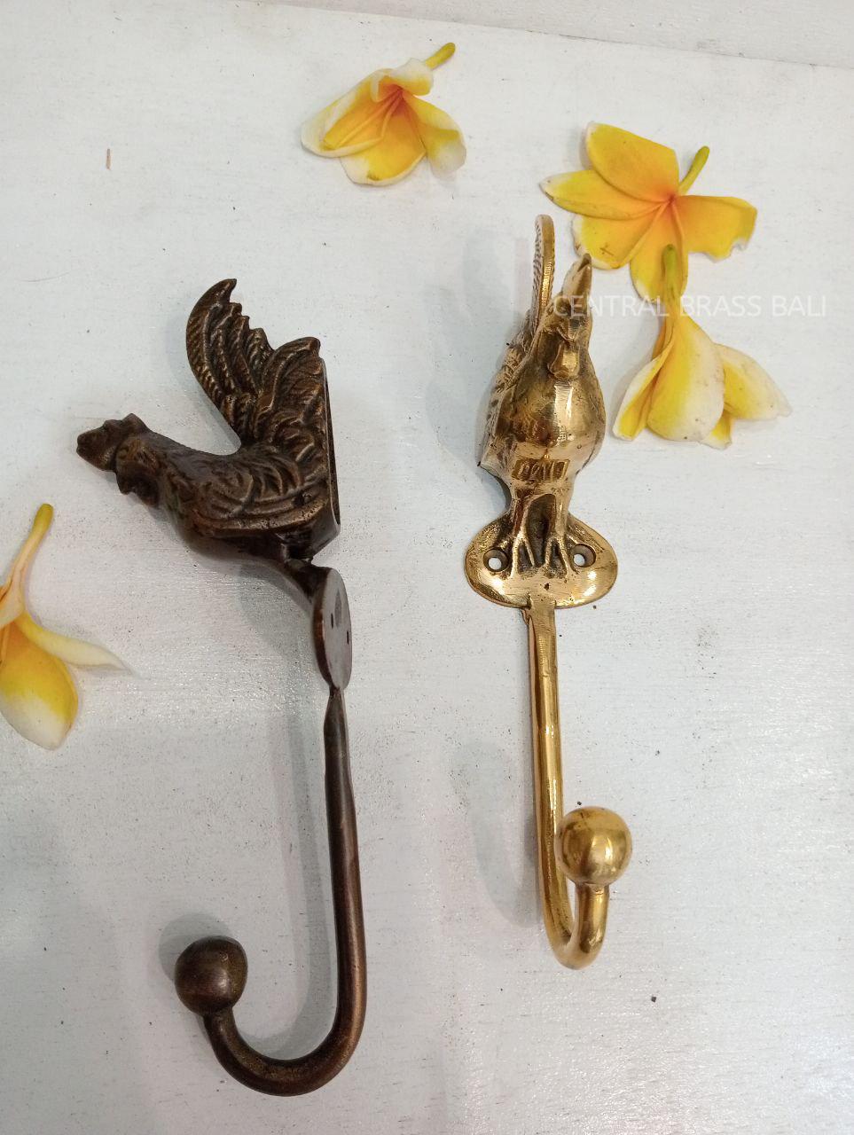 3pcs Vintage Brass Chicken Head Hook, Farmhouse Wall Hanger