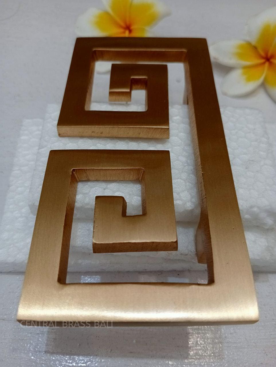 Set of 4 Pcs, Brass Rectangular D Pull Handles, Cabinet Hardware