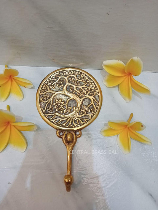Set of 3,Tree of Life Brass Wall Hook, Vintage Style
