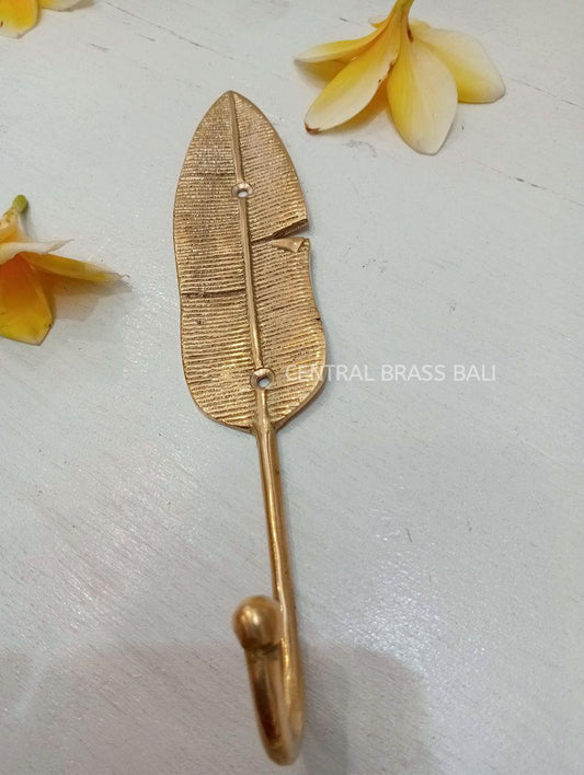 3pcs banana Leaf Brass Wall Hooks, bathroom accessories
