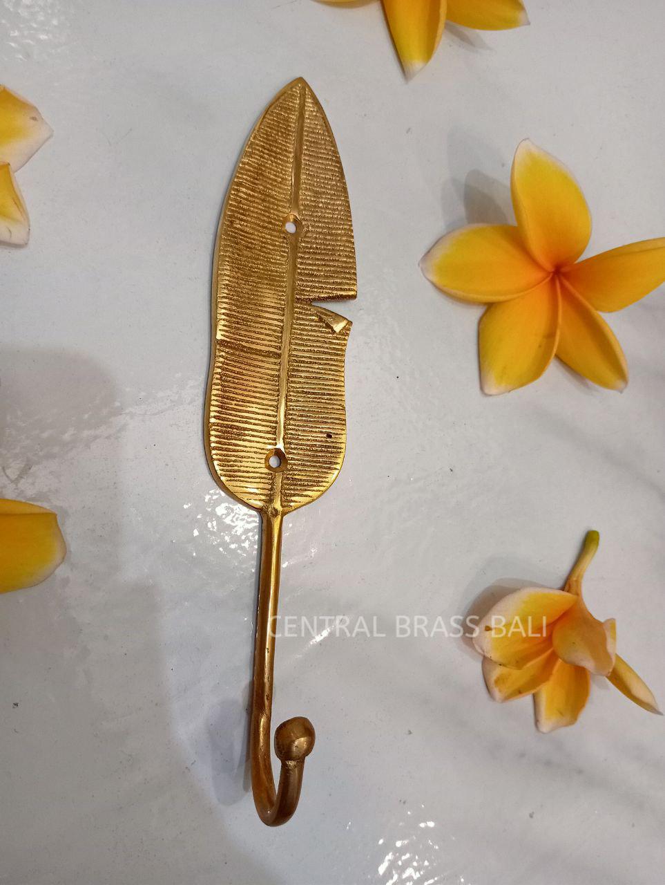 3pcs banana Leaf Brass Wall Hooks, bathroom accessories