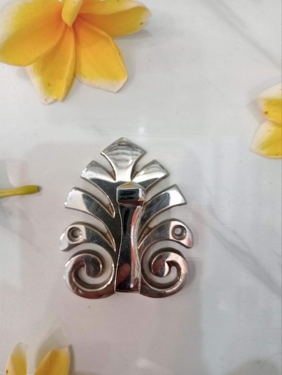 setof 6, Silver Monstera Leaf Wall Hooks, Tropical Decor