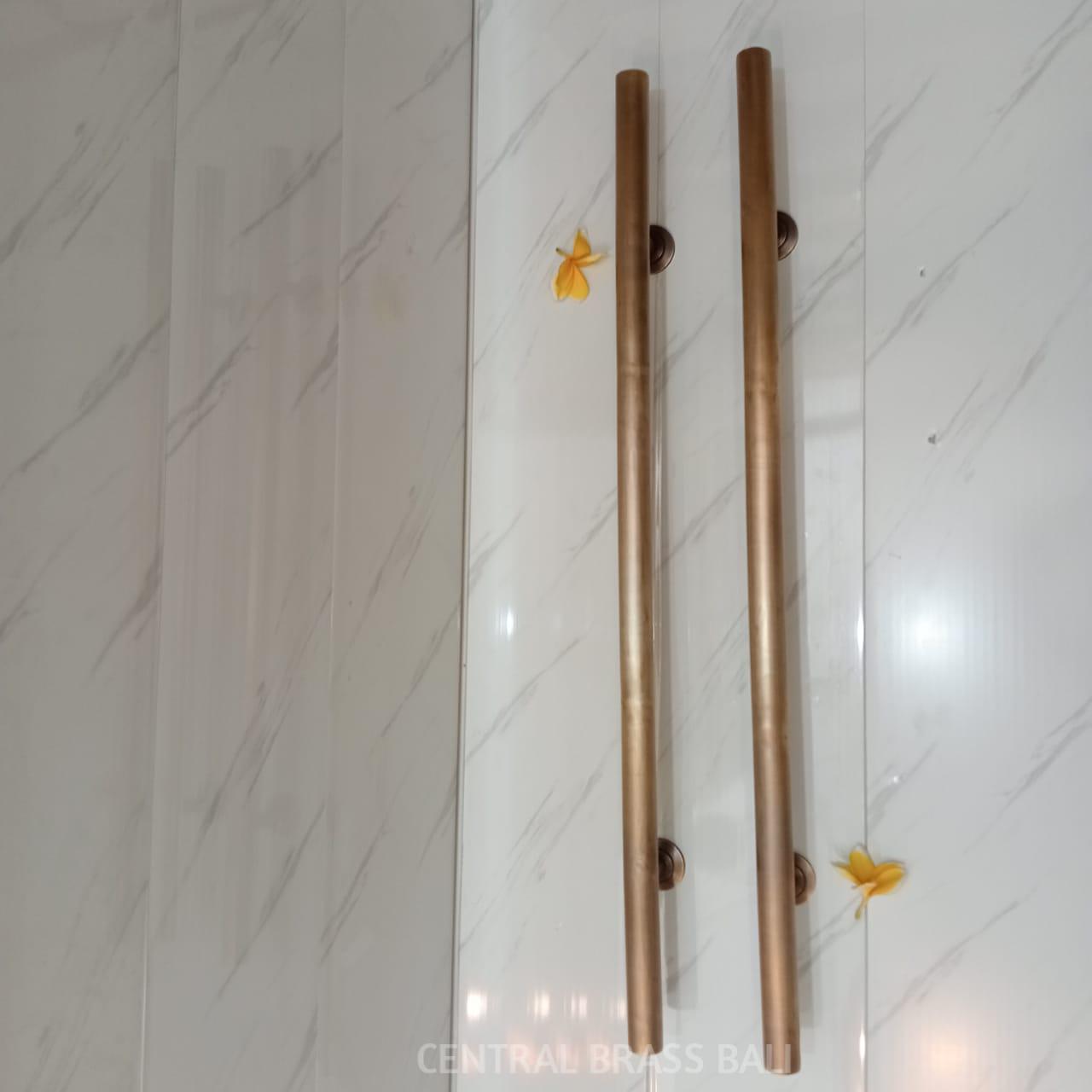2x pcs  Vintage Brass Door Handles – 35.43" Plain Gold Door Pulls