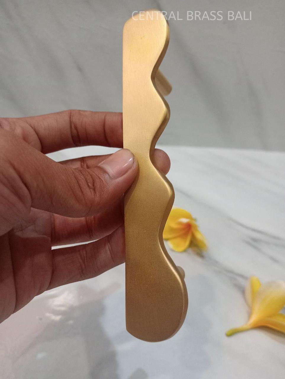 4pcs Wiggle Brass Cabinet Handles, Wavy Drawer Pulls, 15cm