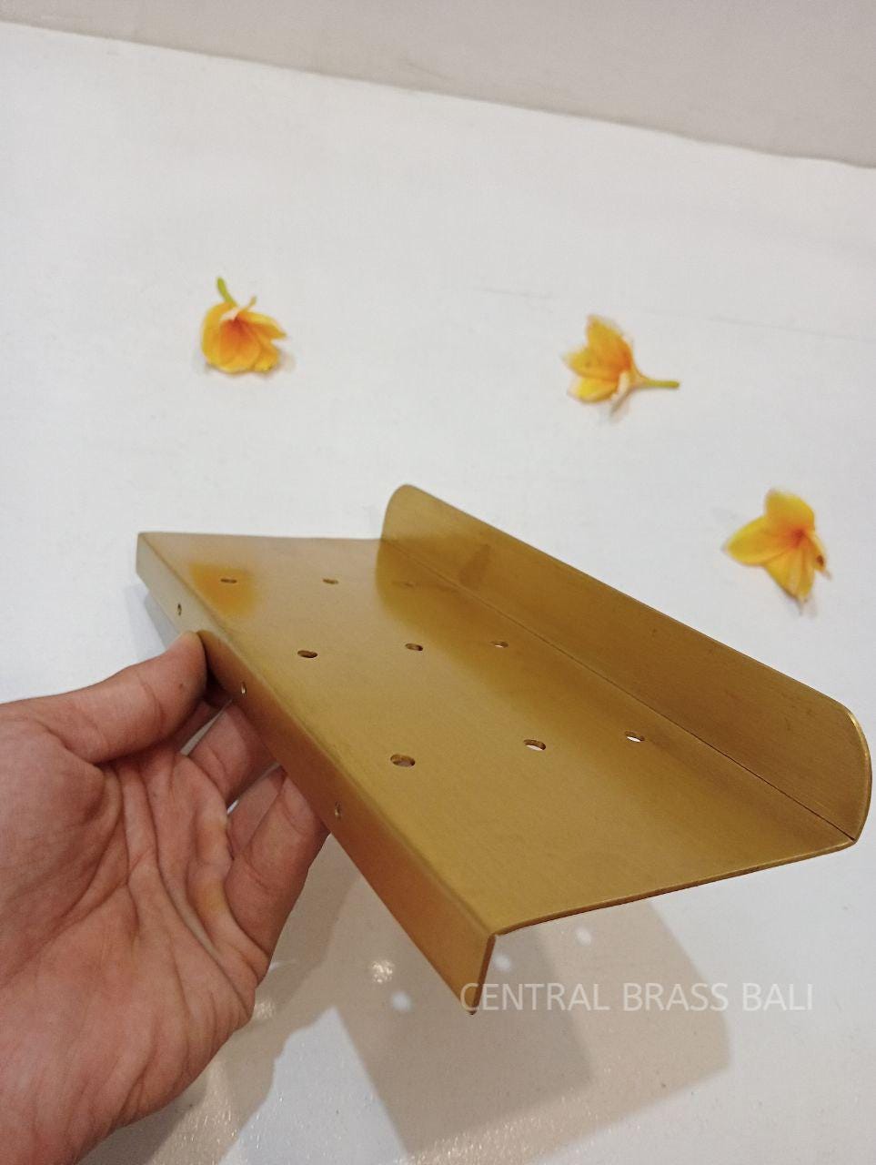 Minimalist Brass Soap Holder, Handmade Soap Dish Plate, Bathroom Accessories (2 pcs) v2
