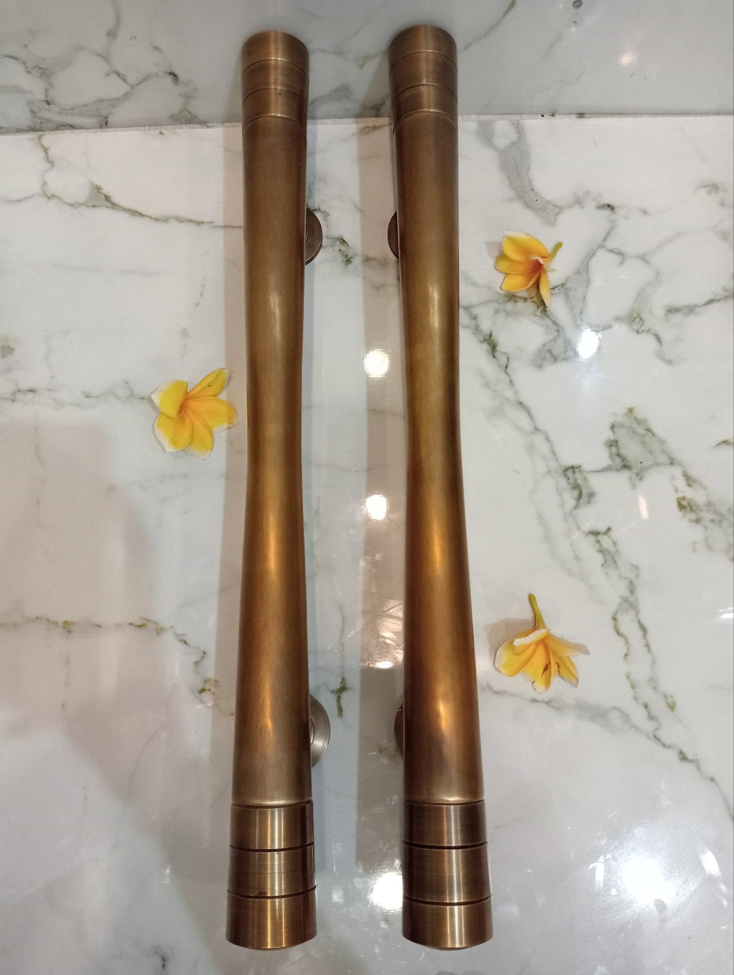 Solid Brass Door Handle – Antique Bronze Main Entry Pull 60cm (Set of 2)