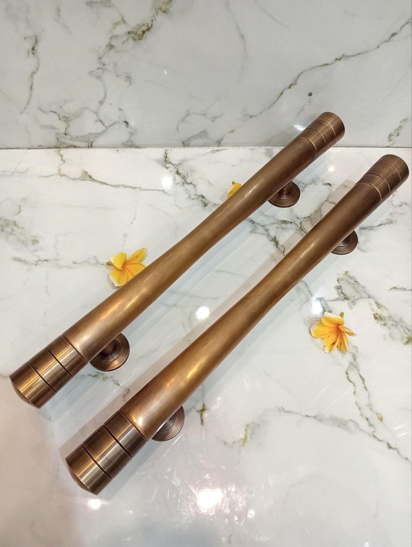 Solid Brass Door Handle – Antique Bronze Main Entry Pull 60cm (Set of 2)