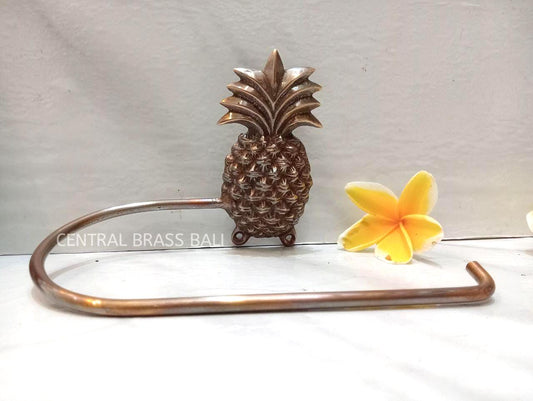 Pineapple Toilet Paper Holder, Vintage Solid Brass Bathroom Decor (Set of 2)