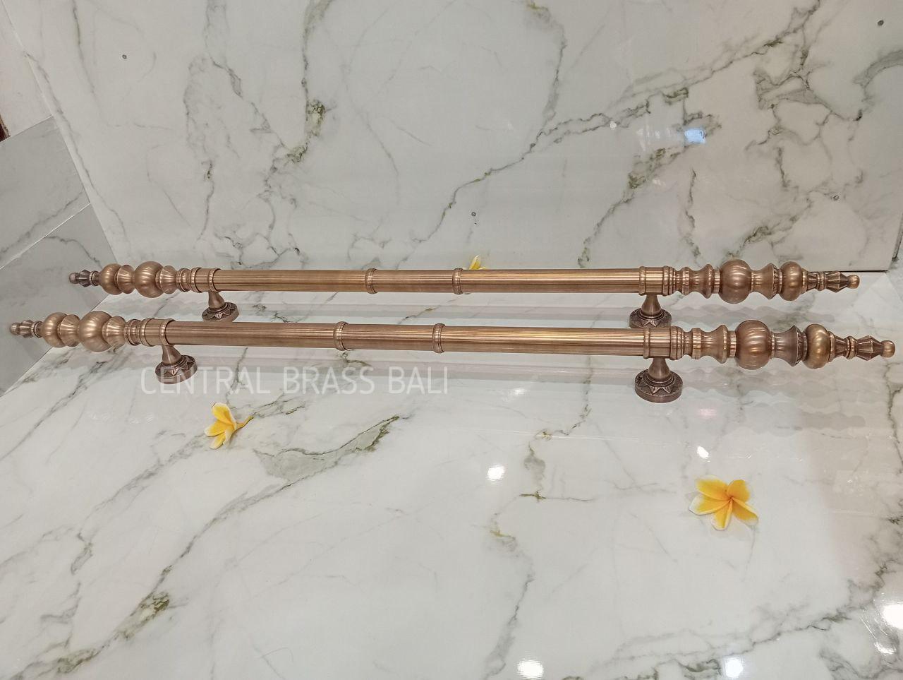 2xpcs 112cm Victorian Solid Brass Door Handles | Entry Pulls