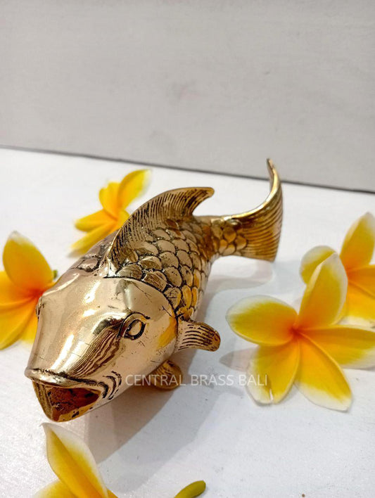 2xpcs Rustic Brass Koi Fish  Statue | Exotic nautical Sculpture