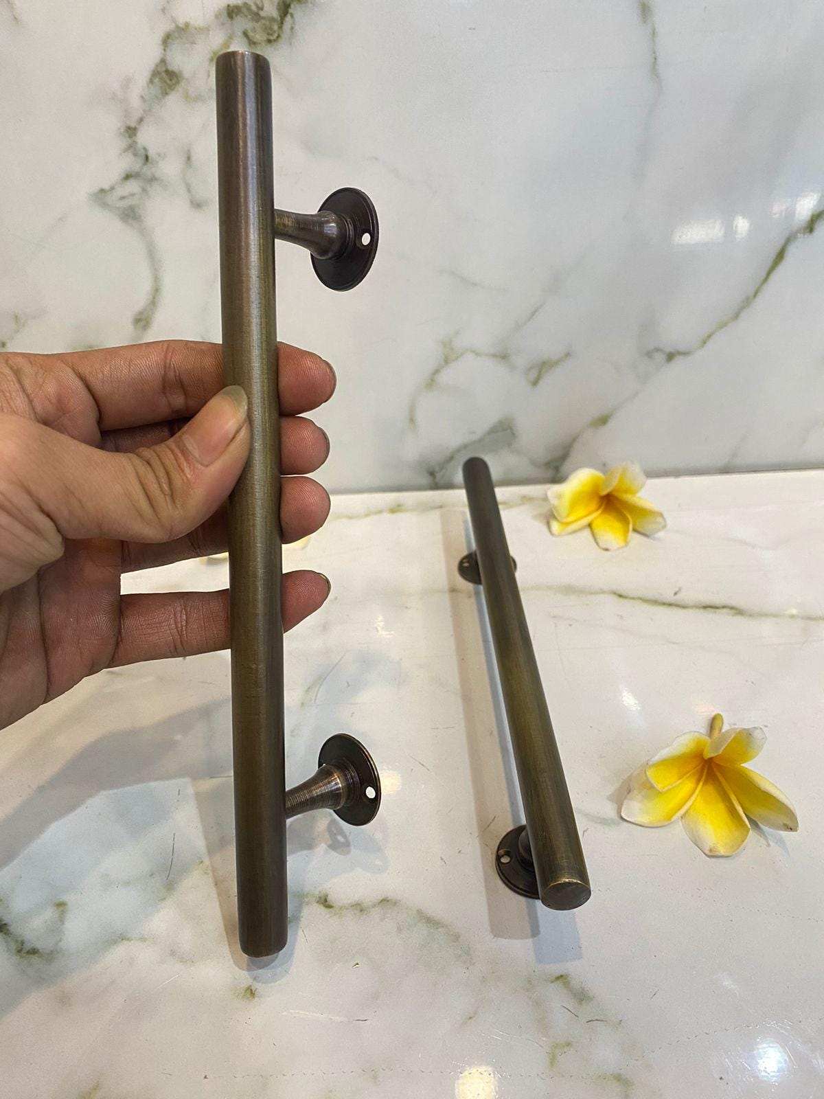 4pcs Vintage Antique Brass Cabinet & Drawer Handle 210mm – Solid Brass Pull Bar