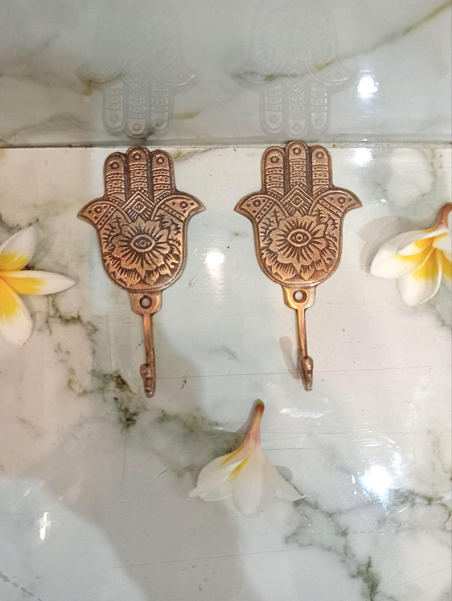 Yoga Shala  Brass Wall Hook, Zeb Decor, Towel/Coat Holder (Set of 4)