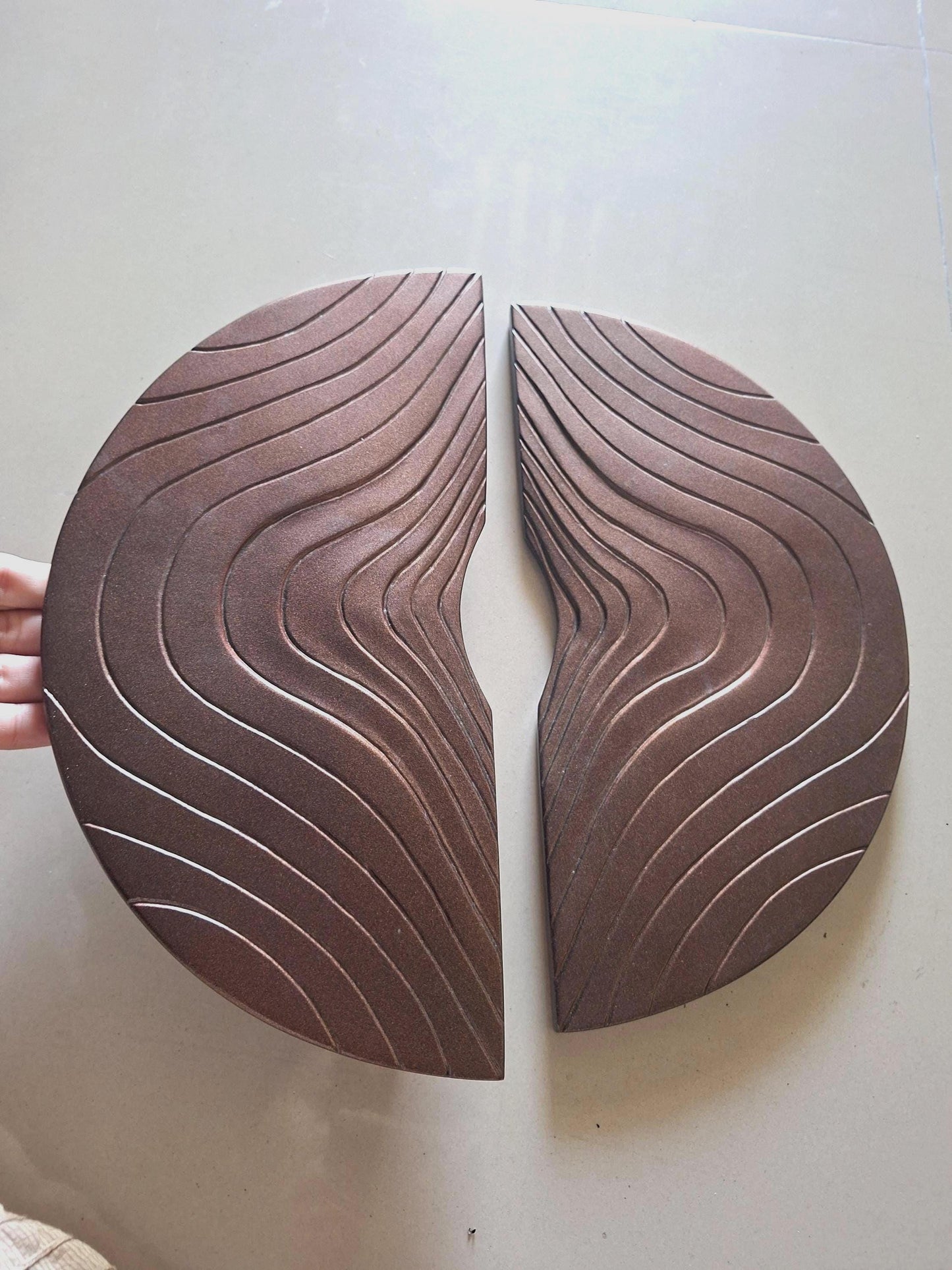 Organic Wave Door Handle | Round Brass Door Handle | Half Moon Door Pull | Circular Door Handle | Wave Brass Pull Round Pull 30cm