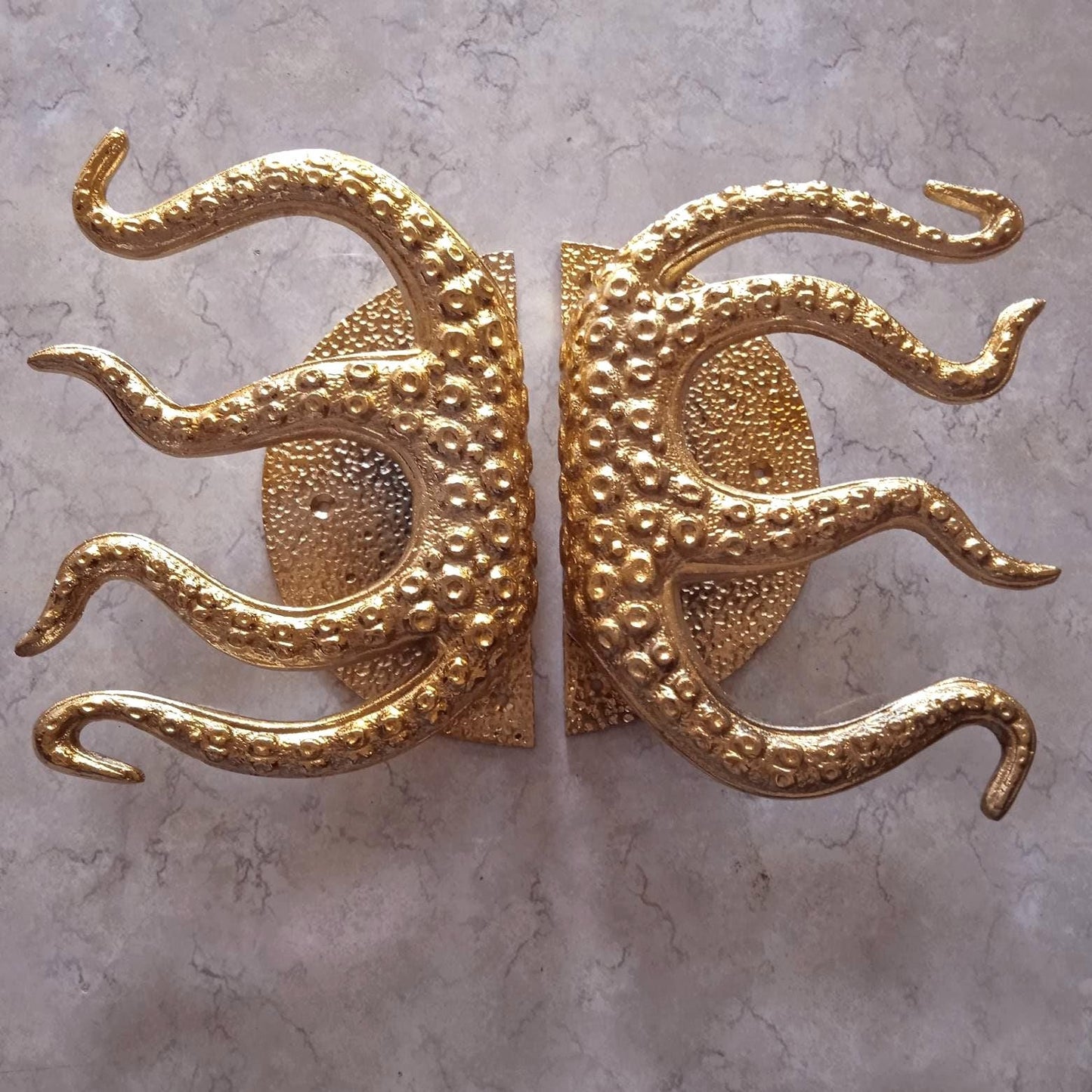 Octopus Brass Door Pull Handle | Nautical Kraken Door Handle | Coastal Entry Door Pull | Ocean Inspired Marine Hardware