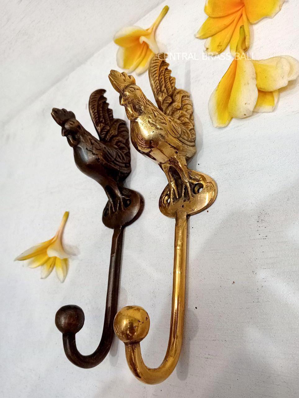 3pcs Vintage Brass Chicken Head Hook, Farmhouse Wall Hanger