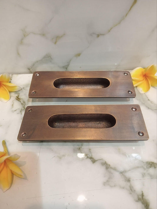 set of 4 pcs Solid Brass Sliding Door Pull | Cabinet Drawer Handle (v2)