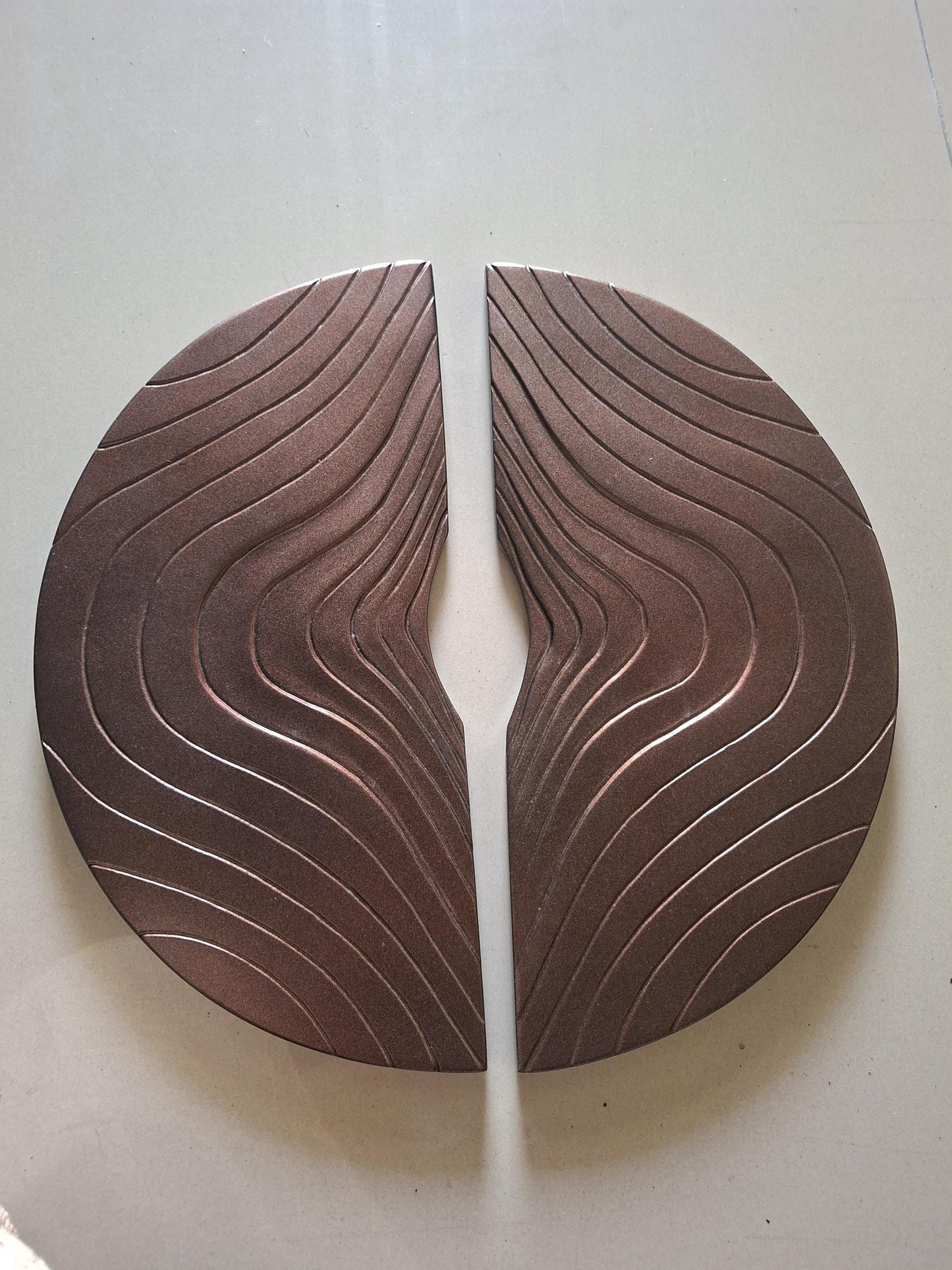 Organic Wave Door Handle | Round Brass Door Handle | Half Moon Door Pull | Circular Door Handle | Wave Brass Pull Round Pull 30cm