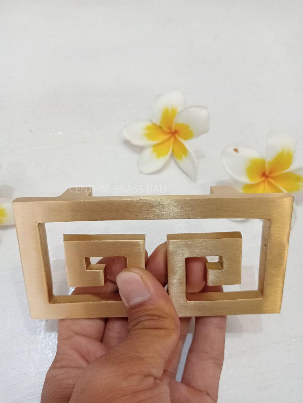 Set of 4 Pcs, Brass Rectangular D Pull Handles, Cabinet Hardware
