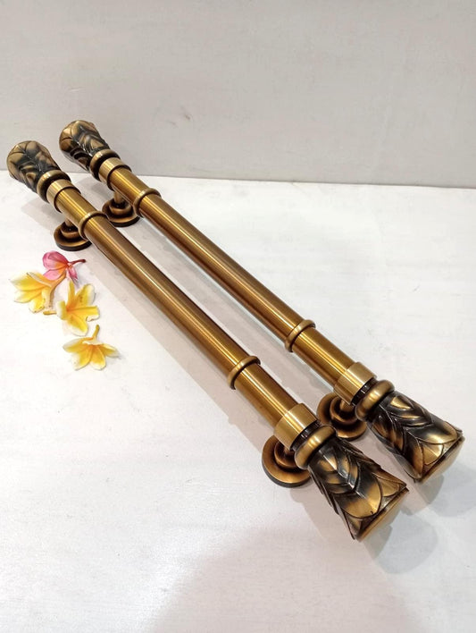 2x Solid Brass Pineapple Door Handles, 60cm Entryway Pulls