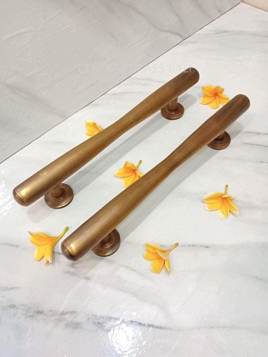 2pcs 40 cm solid brass door handle, Brass door pull, door gate handle, barn door handle, retro classical vintage plain door handle
